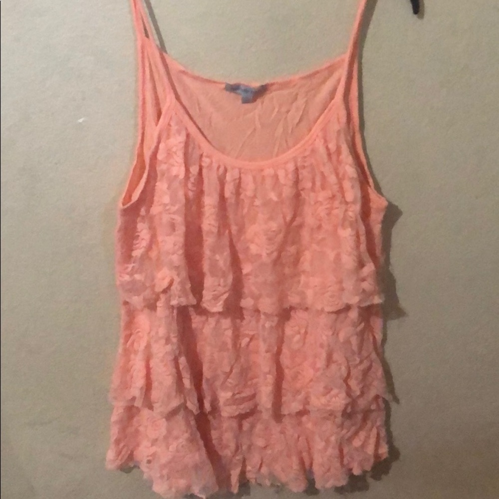 Cantaloupe Ruffled Layered Blouse Top